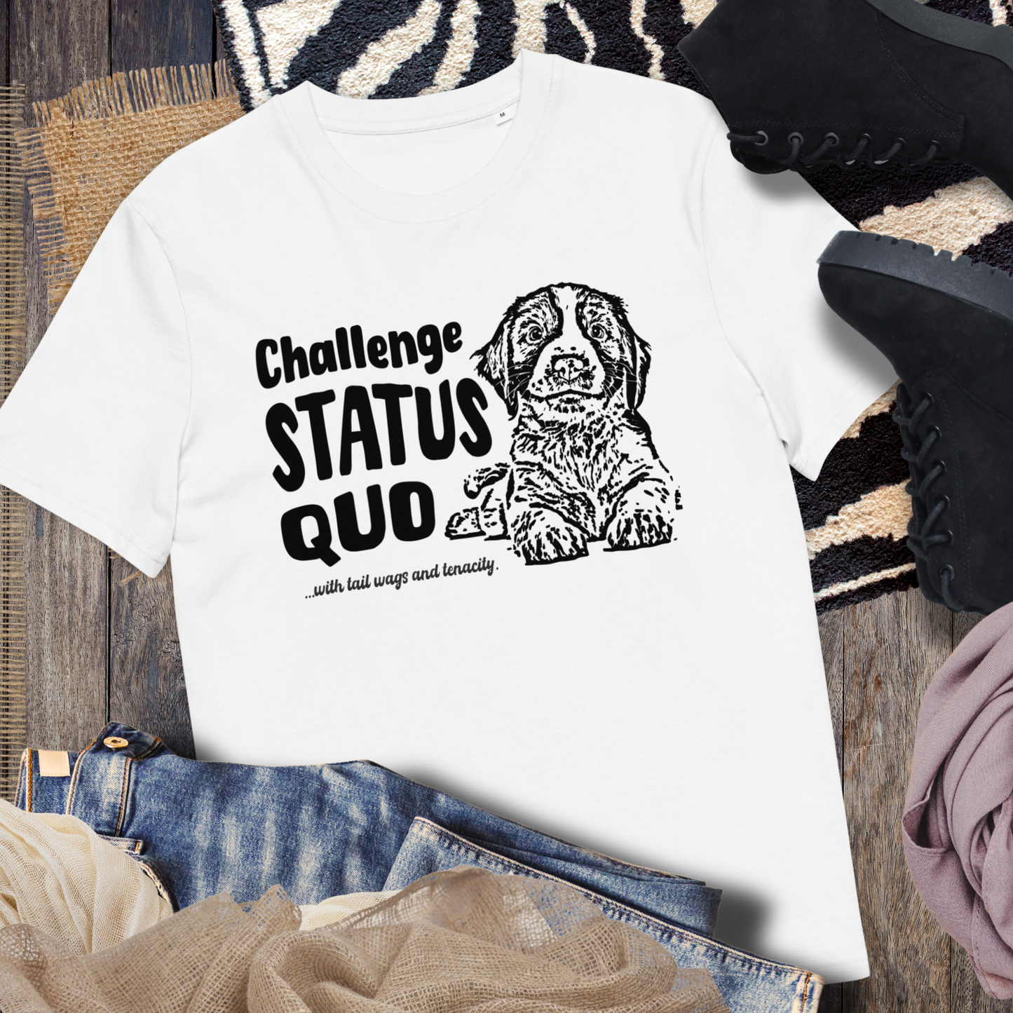 Uni Bio "Challenge Status Quo" Premium Quality T-Shirt for Gentle Rebels⎜Caccao
