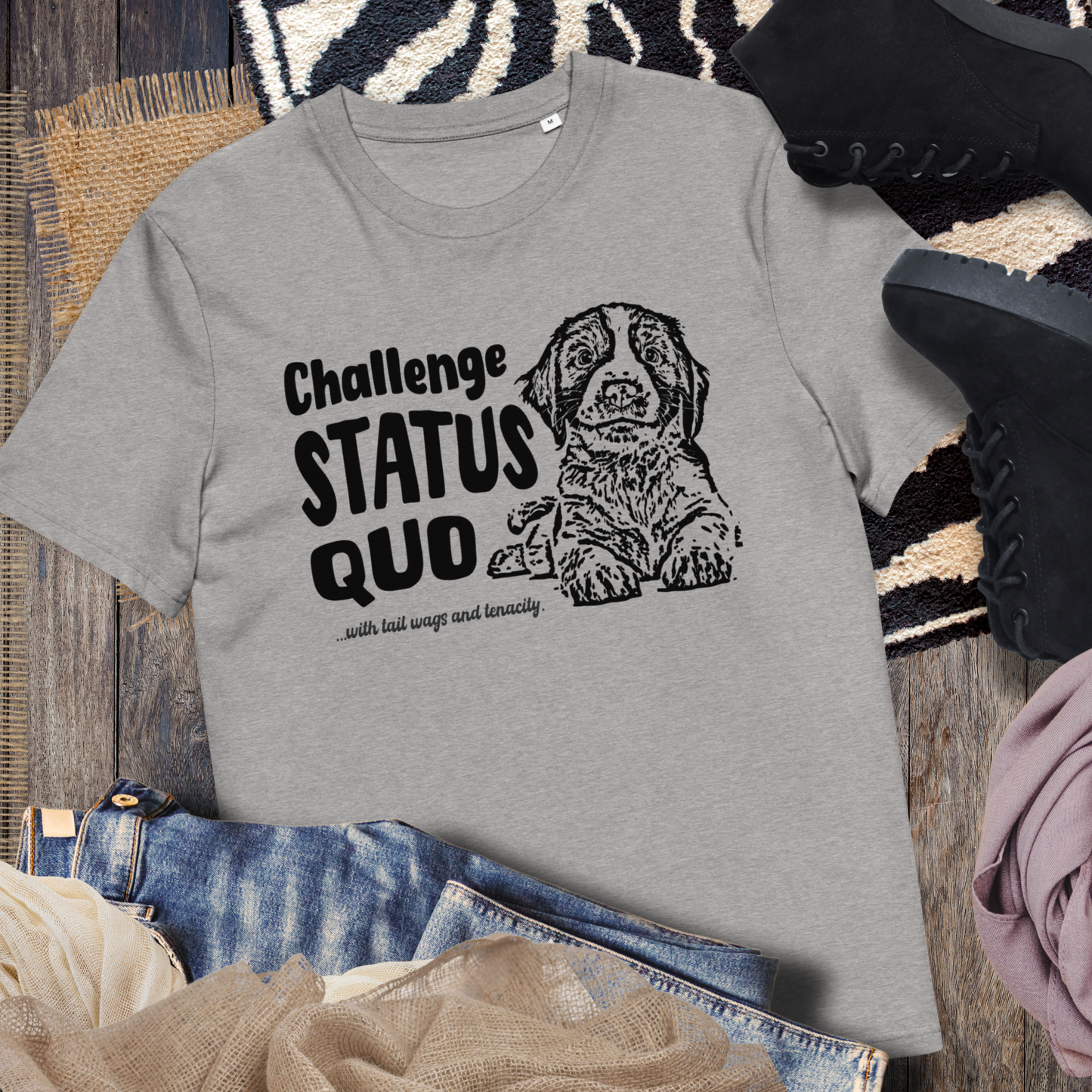 Uni Bio "Challenge Status Quo" Premium Quality T-Shirt for Gentle Rebels⎜Caccao
