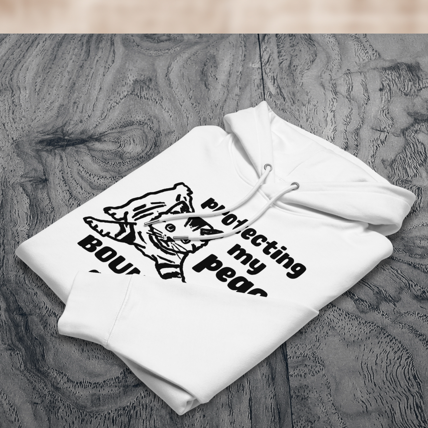 Inner Peace in Style: Mental Hygiene "Boundaries" Hoodie with Cute Kitten Made of Organic Cotton │ Caccao
