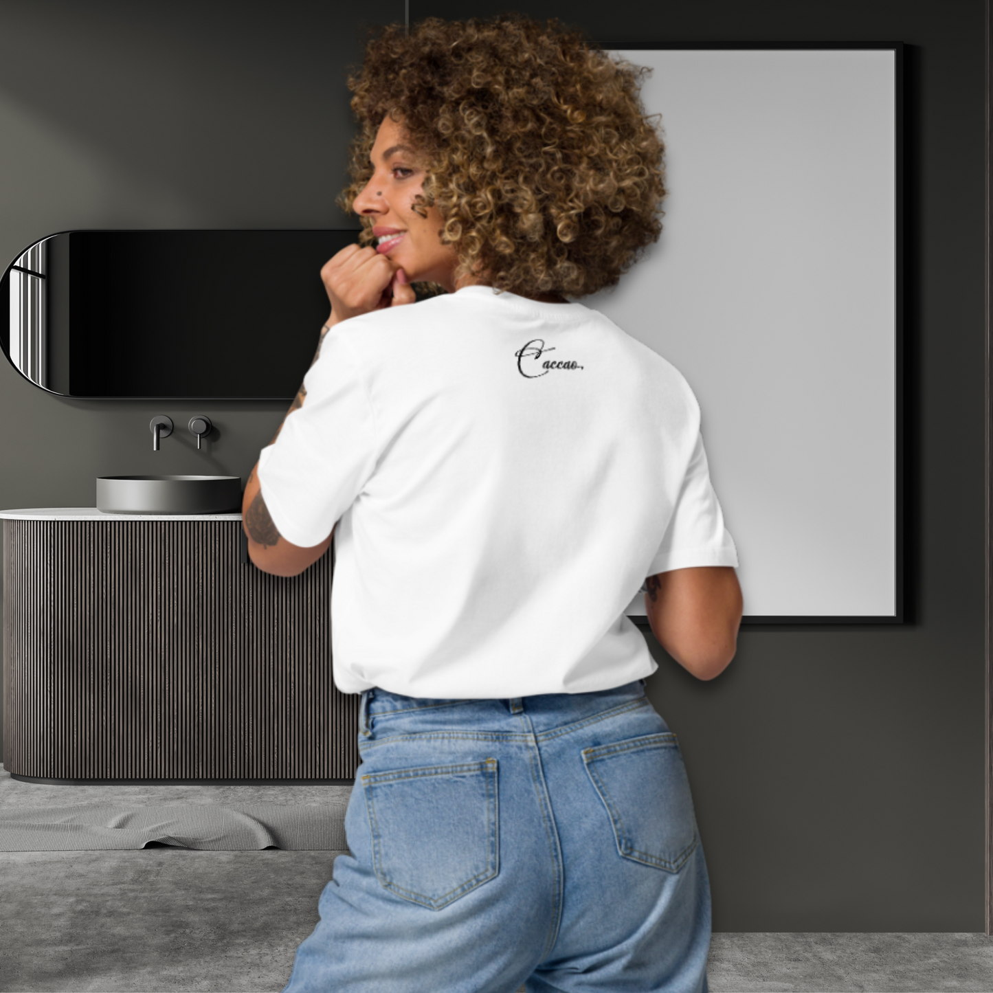Sustainable Cotton Fair Trade "Fueled by Care" T-Shirt in Certified Slow Fashion, Vegan, Premium Quality │ Caccao
