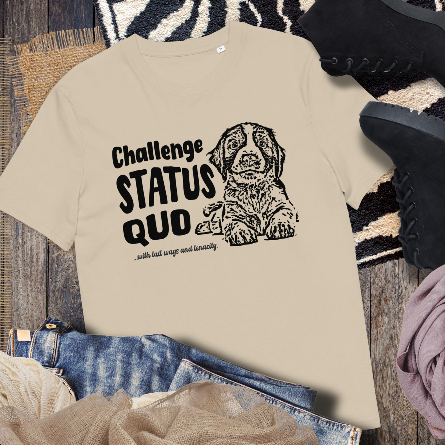 Uni Bio "Challenge Status Quo" Premium Quality T-Shirt for Gentle Rebels⎜Caccao