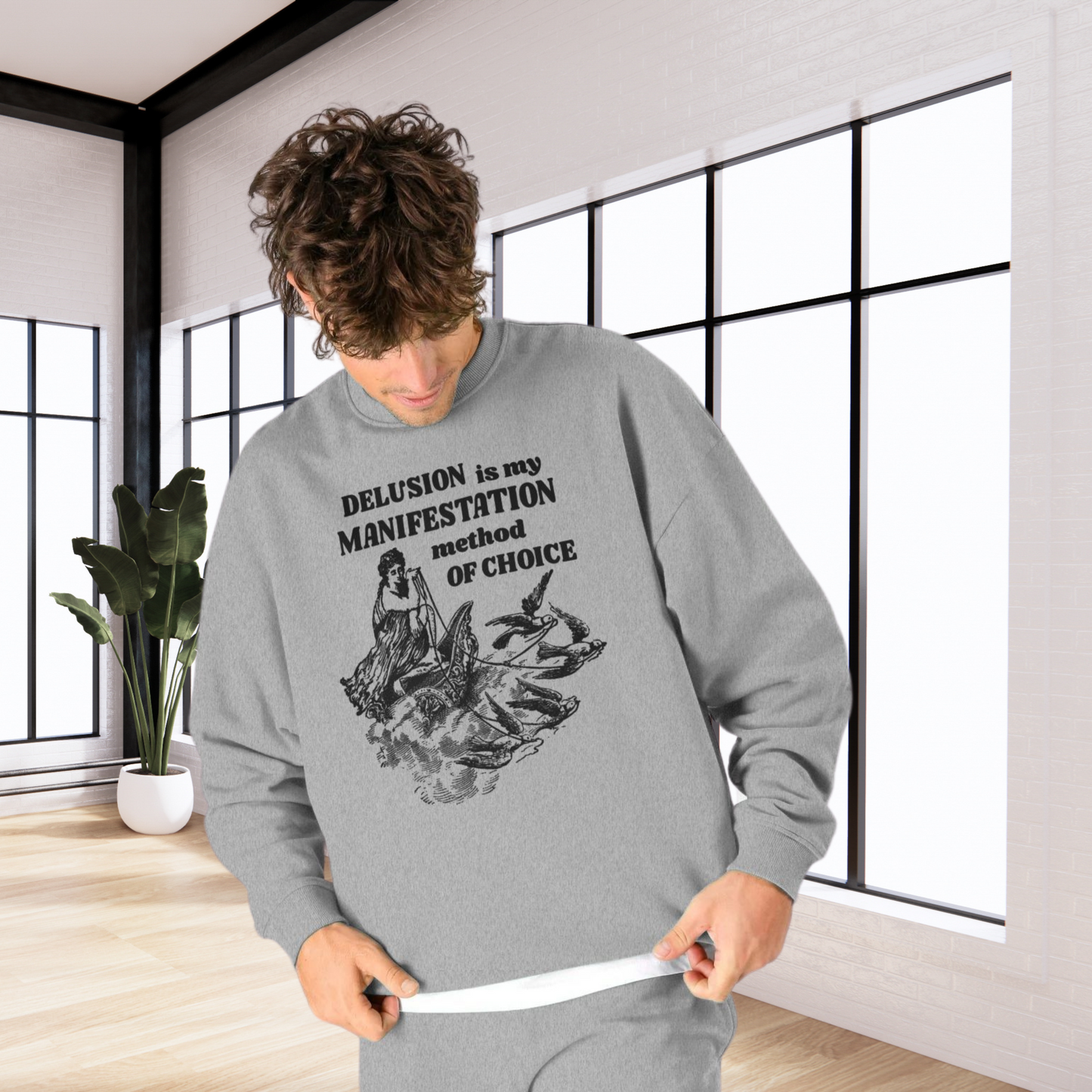Unisex Funny Vintage "Delusion is my Manifestation Method of Choice" Organic Cotton Hoodie │ Caccao