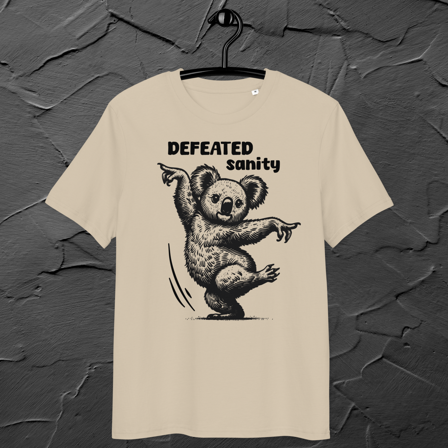 Unisex Organic Cotton "Defeated Sanity" T-Shirt in Premium Certified Quality⎜Caccao