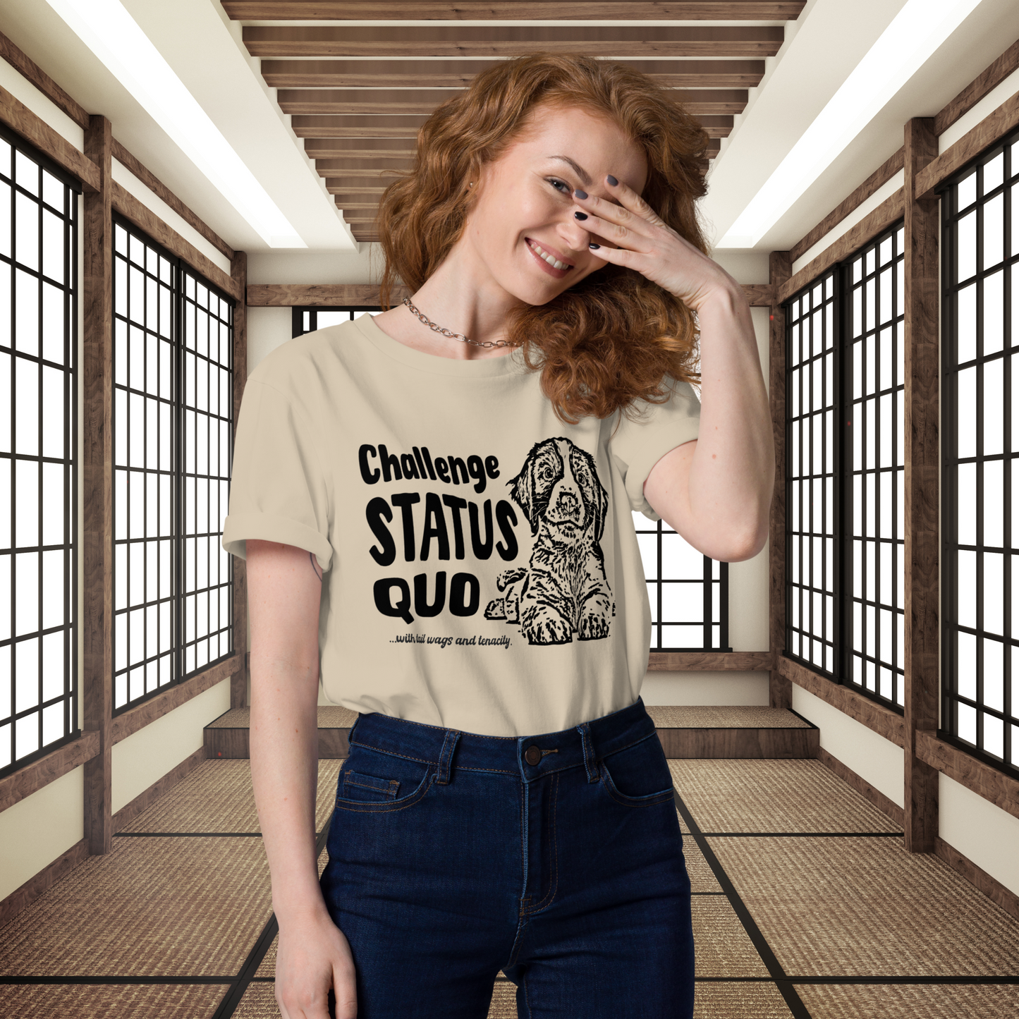 Uni Bio "Challenge Status Quo" Premium Quality T-Shirt for Gentle Rebels⎜Caccao