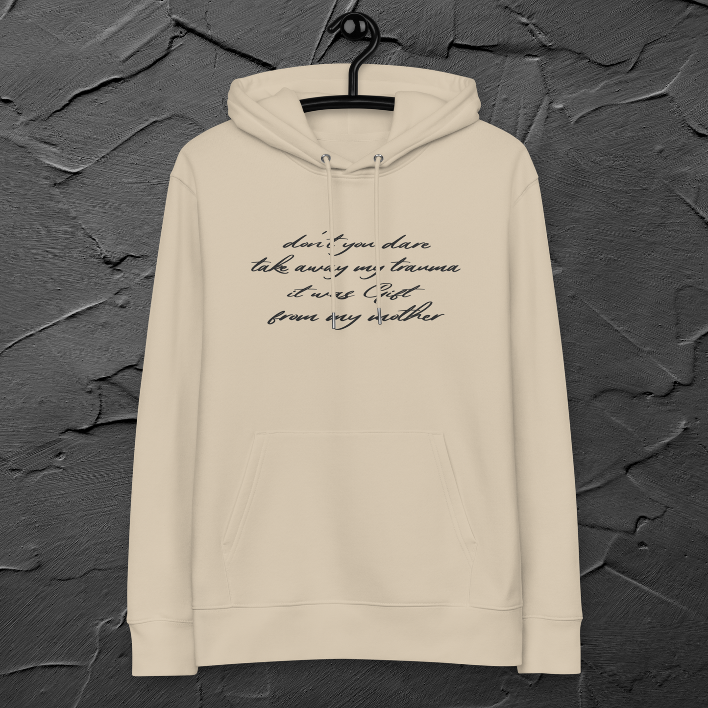 Unisex 'Hidden Bold Message in Elegant Coat' Eco Premium Hoodie - Quality, Elegance and Rebellion⎜Caccao