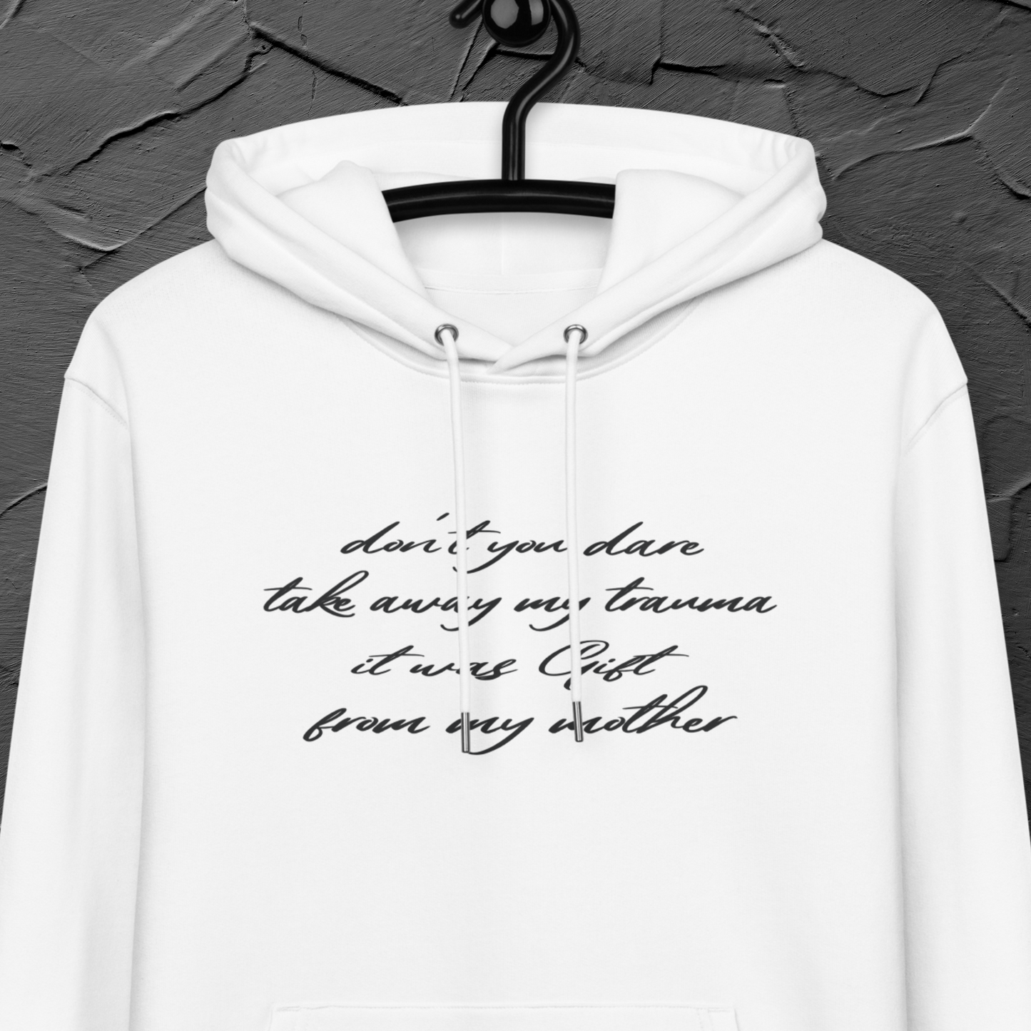 Unisex 'Hidden Bold Message in Elegant Coat' Eco Premium Hoodie - Quality, Elegance and Rebellion⎜Caccao
