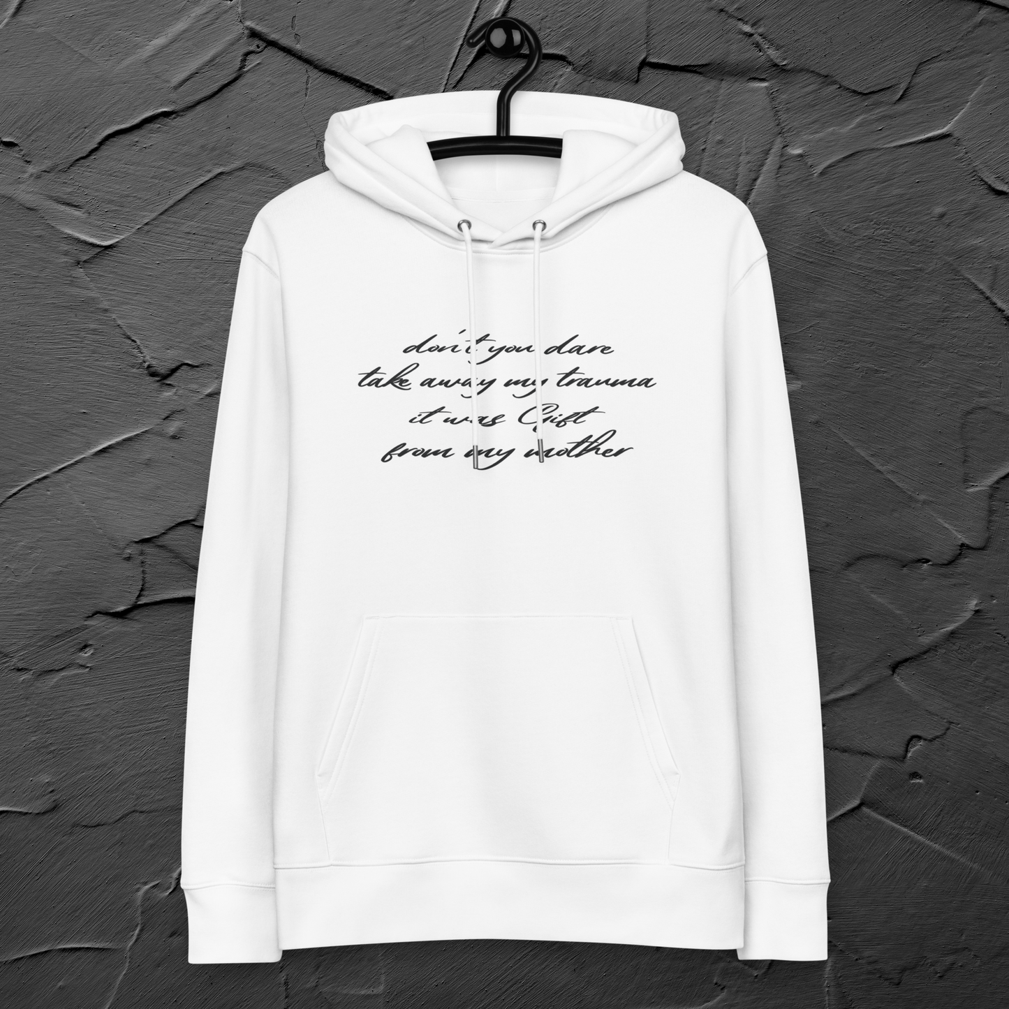 Unisex 'Hidden Bold Message in Elegant Coat' Eco Premium Hoodie - Quality, Elegance and Rebellion⎜Caccao