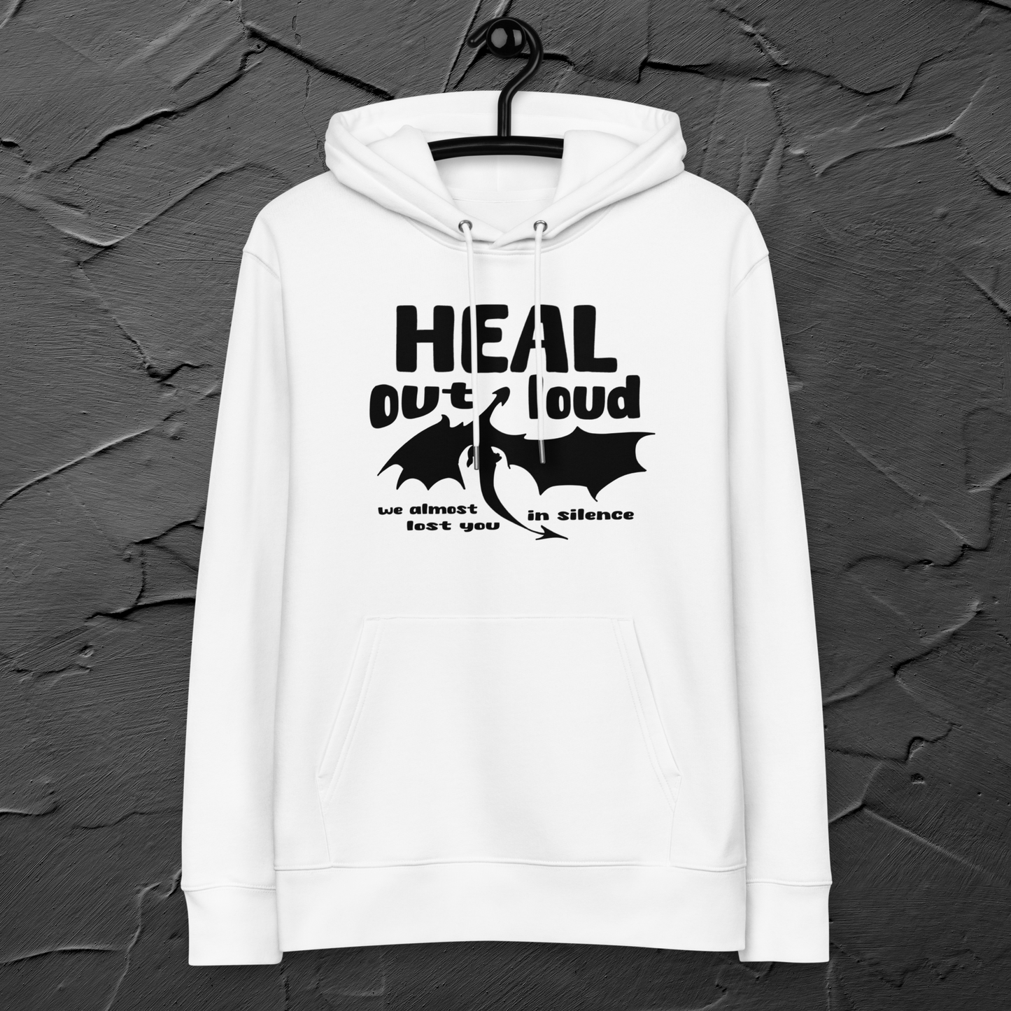 Uni Eko Bio Uni Eko "Heal Out Loud" Healing Hoodie in Premium Certified Quality - Dragon Therapy⎜Caccao