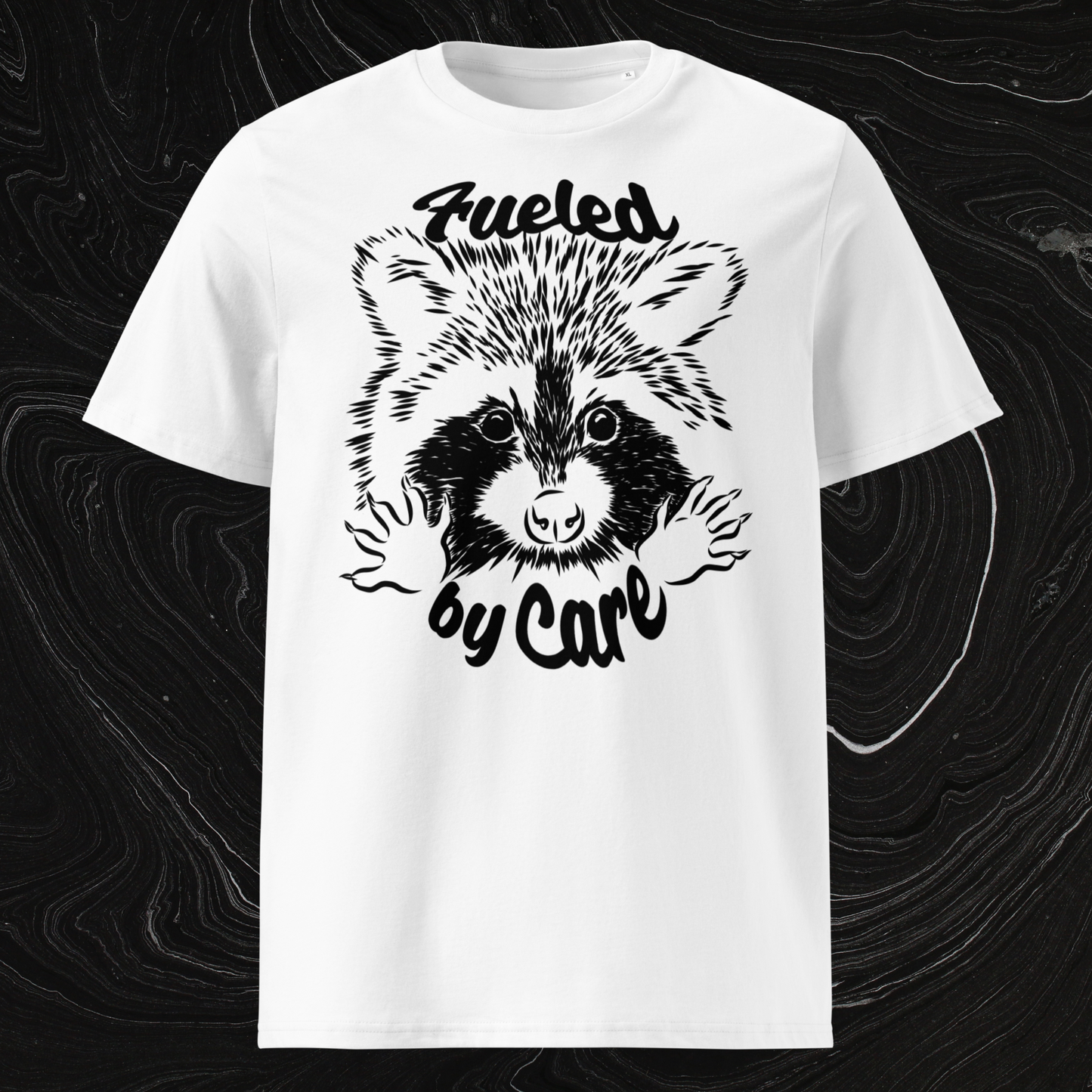 Sustainable Cotton Fair Trade "Fueled by Care" T-Shirt in Certified Slow Fashion, Vegan, Premium Quality │ Caccao