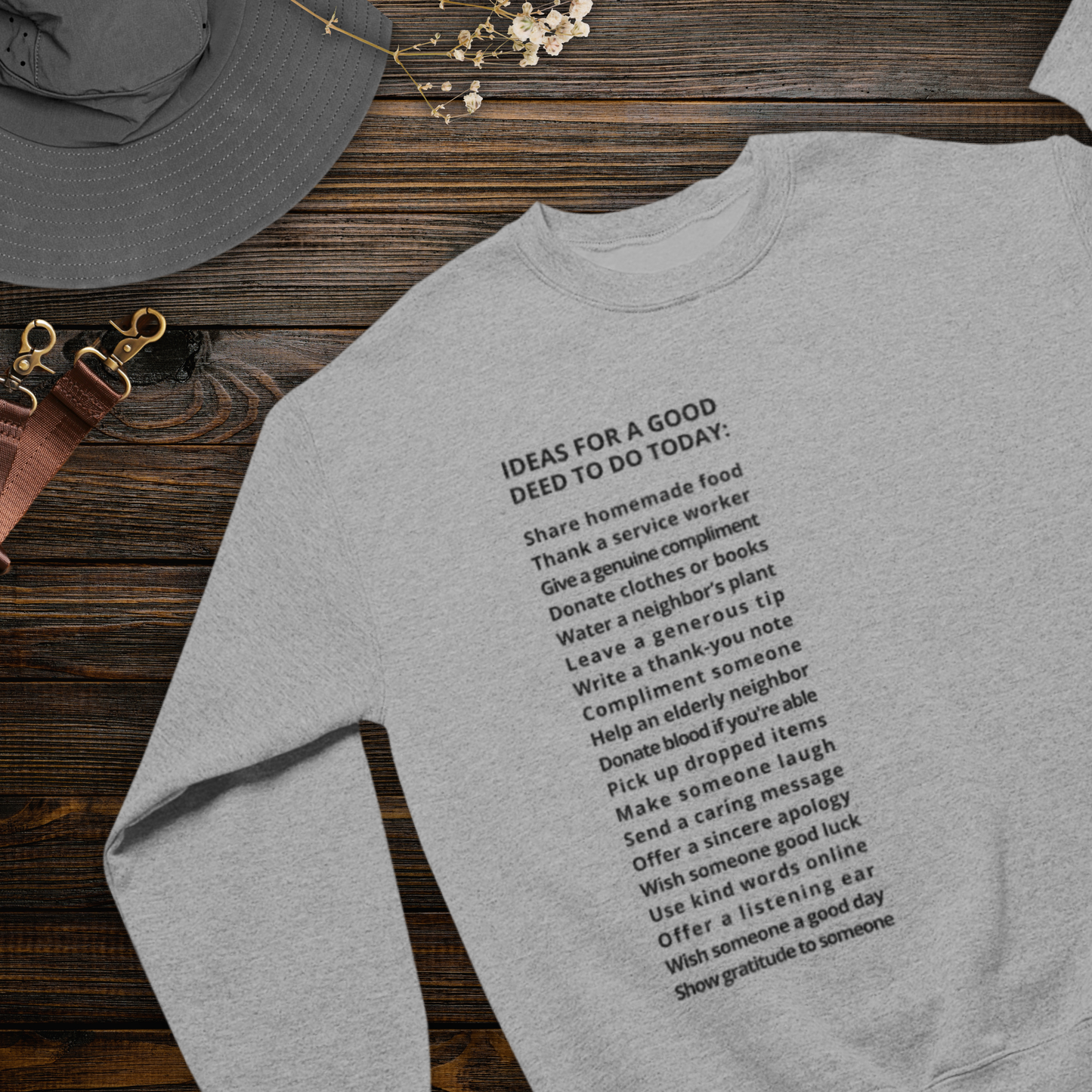 Uni Design Oversized 'Good Deed Ideas' Unique Organic Cotton Sweatshirt with a Message of Kindness in Premium Certified Quality │ Caccao