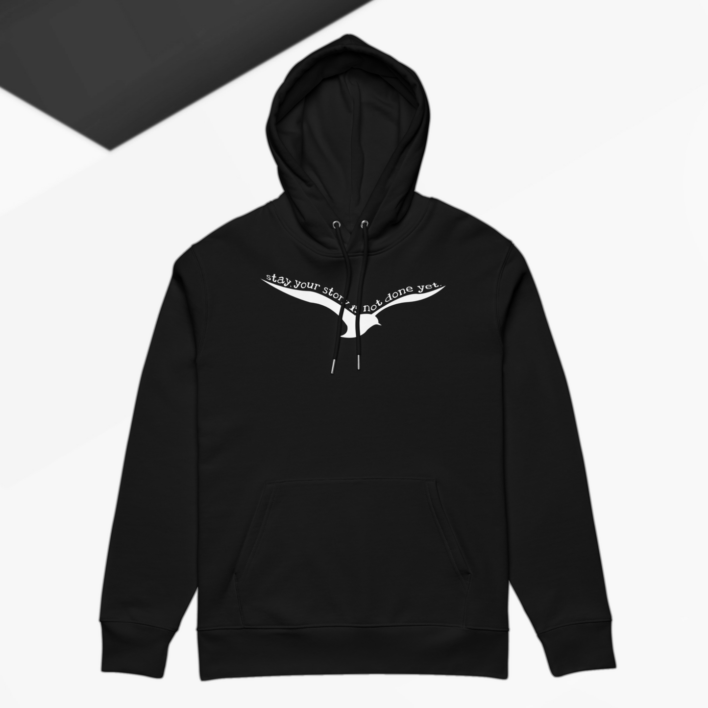 The Power to Keep Going: Motivational "Stay." Premium Eco Hoodie Made of Organic Cotton │ Caccao