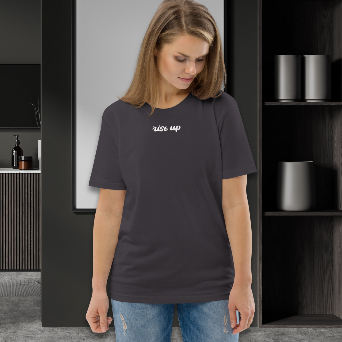 Minimalist Unisex "Rise Up" Organic Cotton T-Shirt: The Power of Simplicity and Courage │ Caccao