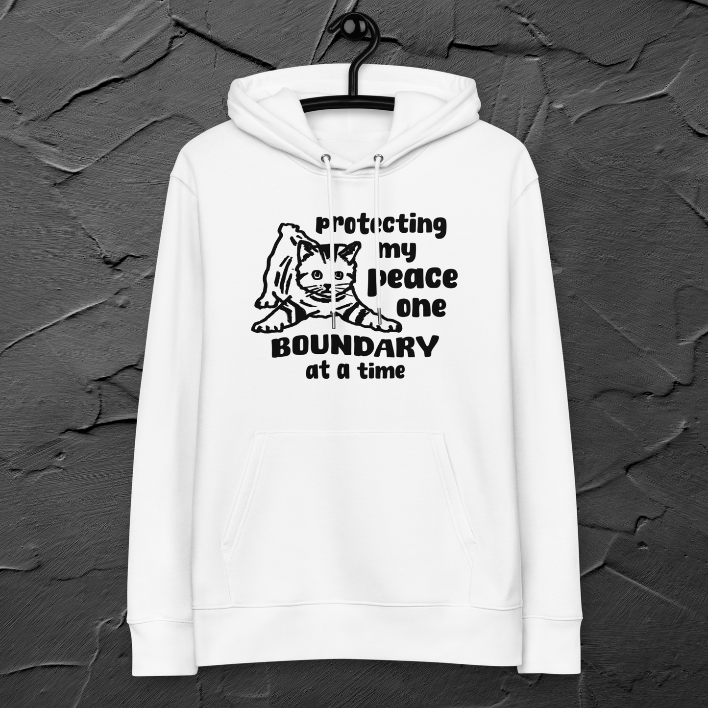 Inner Peace in Style: Mental Hygiene "Boundaries" Hoodie with Cute Kitten Made of Organic Cotton │ Caccao