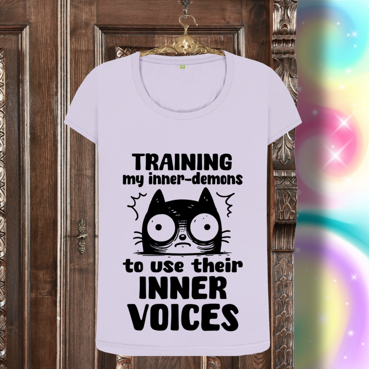 Women's Mental Health Awareness "Training my inner denons..." Elegant 'Bodysuit' T-Shirt in Premium, Certified Quality │ Caccao