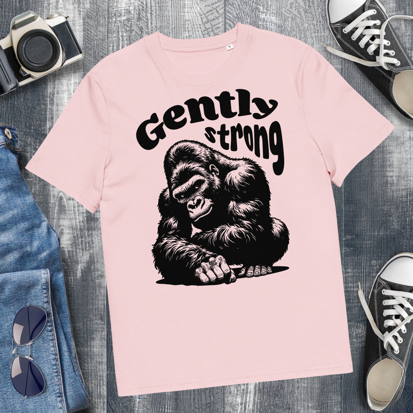 Eco Vegan Fair Trade "Gently Strong" Organic Cotton T-Shirt with Premium Certified Quality │ Caccao