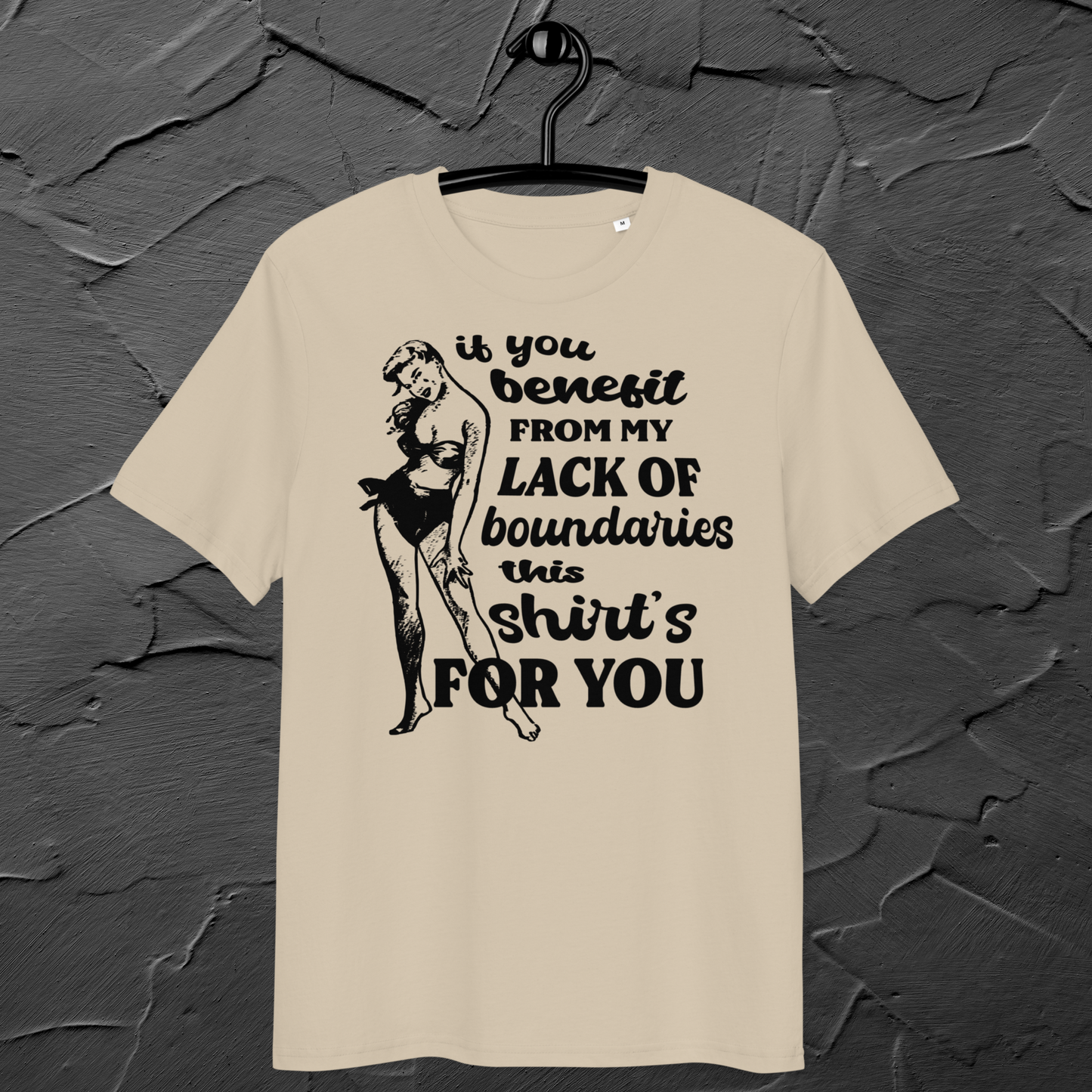 Unisex Sarcastic Vintage 'Boundaries' Organic Cotton T-Shirt in Vegan, Fair Trade and Slow Fashion Mode – For Those Who Learn to Say No 🙂↔️⎜Caccao