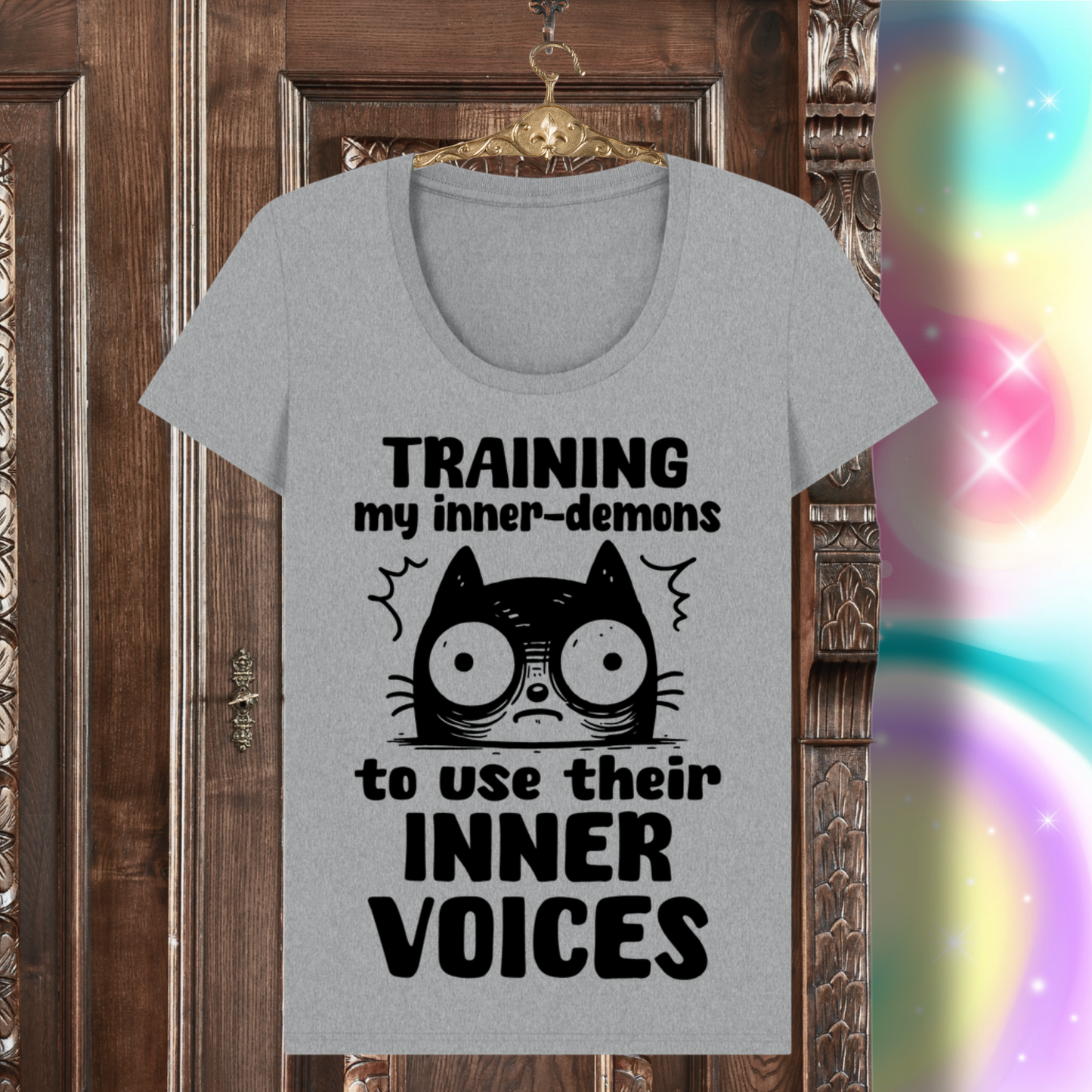Women's Mental Health Awareness "Training my inner denons..." Elegant 'Bodysuit' T-Shirt in Premium, Certified Quality │ Caccao