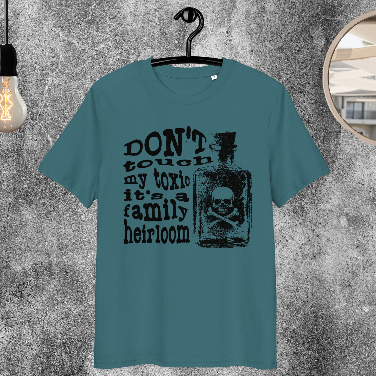 Uni Fair Trade 'Toxic' T-Shirt with the Theme of Black Humor and Hyperbole in Certified Quality⎜Caccao