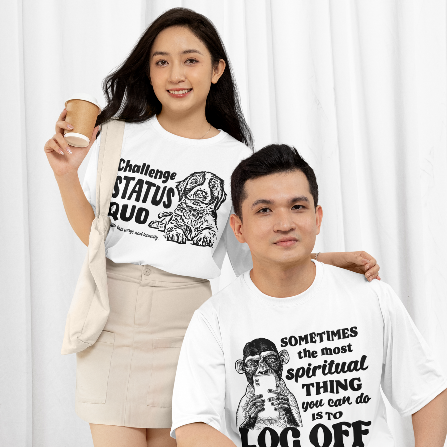 Uni Bio "Challenge Status Quo" Premium Quality T-Shirt for Gentle Rebels⎜Caccao