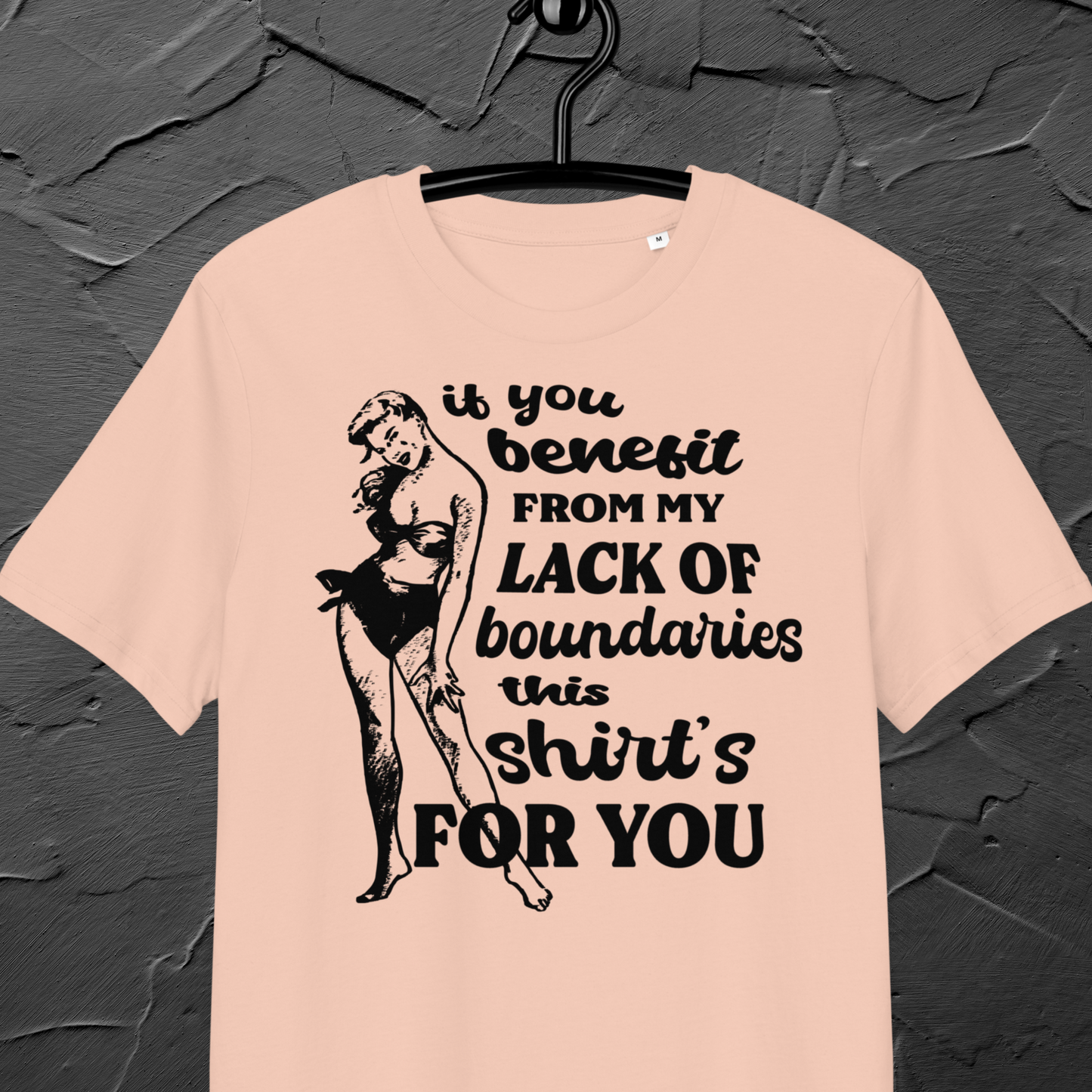 Unisex Sarcastic Vintage 'Boundaries' Organic Cotton T-Shirt in Vegan, Fair Trade and Slow Fashion Mode – For Those Who Learn to Say No 🙂↔️⎜Caccao