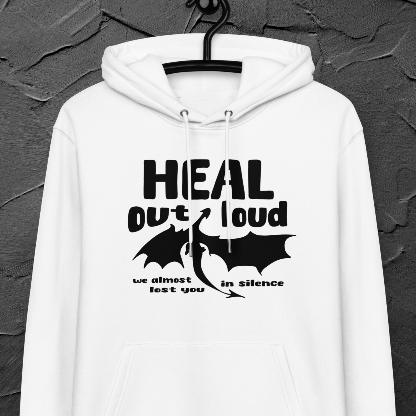 Uni Eko Bio Uni Eko "Heal Out Loud" Healing Hoodie in Premium Certified Quality - Dragon Therapy⎜Caccao