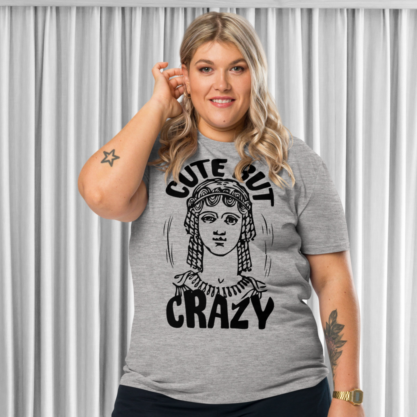 Uni Cotton "Cute but Crazy" Vintage T-Shirt in Fair Trade & Vegan Quality⎜Caccao