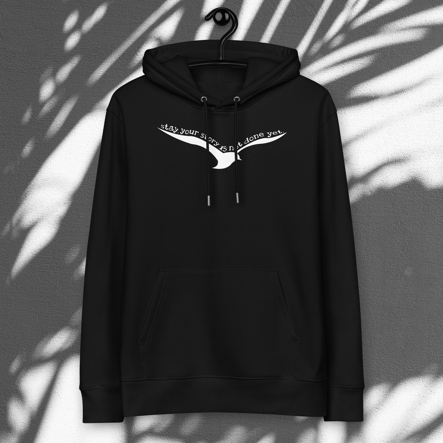 The Power to Keep Going: Motivational "Stay." Premium Eco Hoodie Made of Organic Cotton │ Caccao