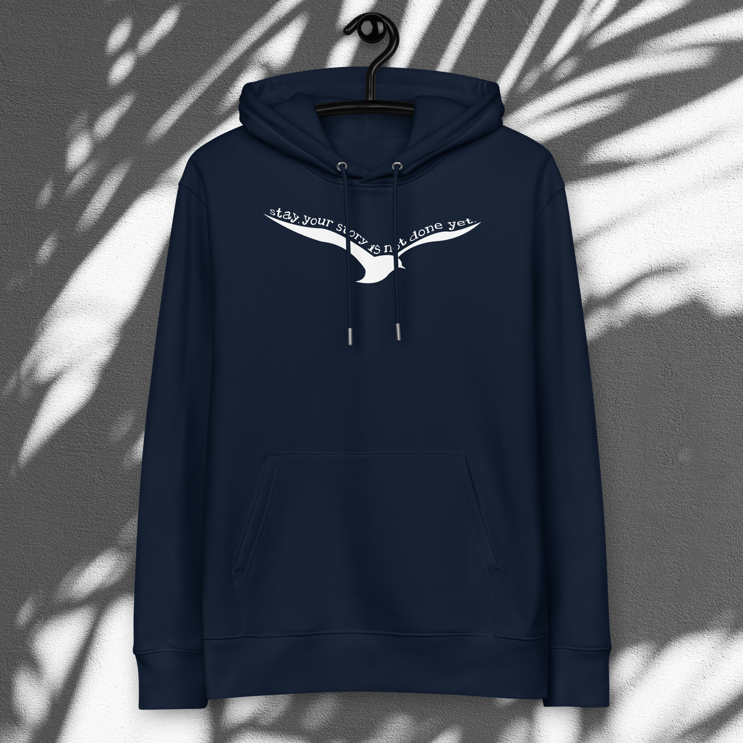 The Power to Keep Going: Motivational "Stay." Premium Eco Hoodie Made of Organic Cotton │ Caccao
