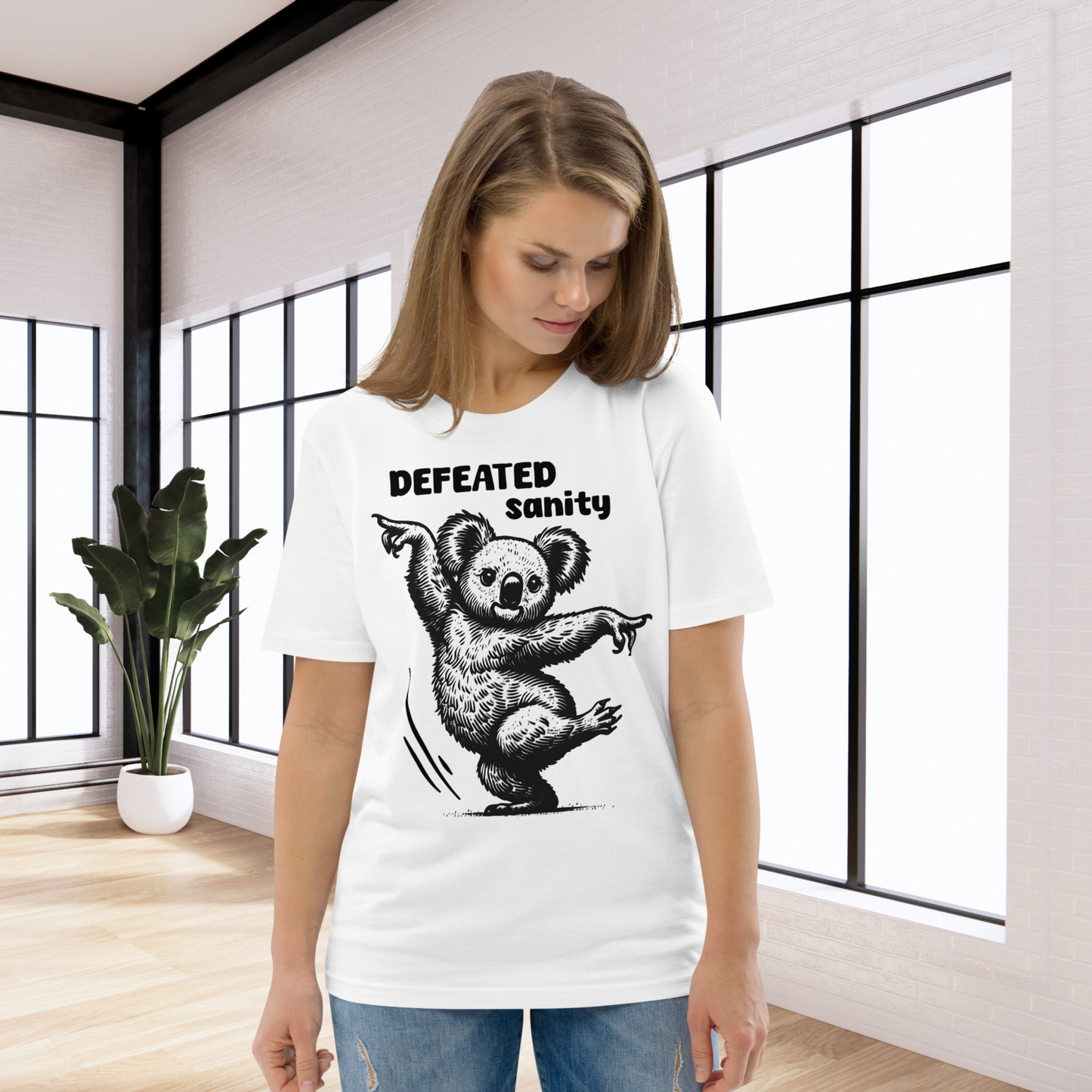 Unisex Organic Cotton "Defeated Sanity" T-Shirt in Premium Certified Quality⎜Caccao