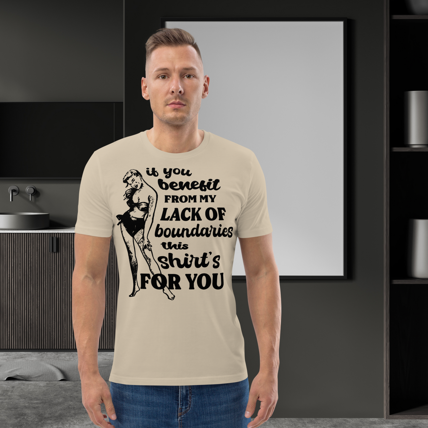 Unisex Sarkastické Vintage 'Boundaries' Tričko z Bio Bavlny ve Veganském, Fair Trade a Slow Fashion Režimu – Pro ty, kdo se Učí Říkat Ne 🙂‍↔️⎜Caccao