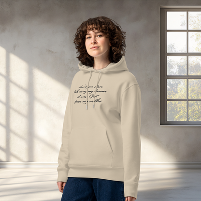 Unisex 'Hidden Bold Message in Elegant Coat' Eco Premium Hoodie - Quality, Elegance and Rebellion⎜Caccao