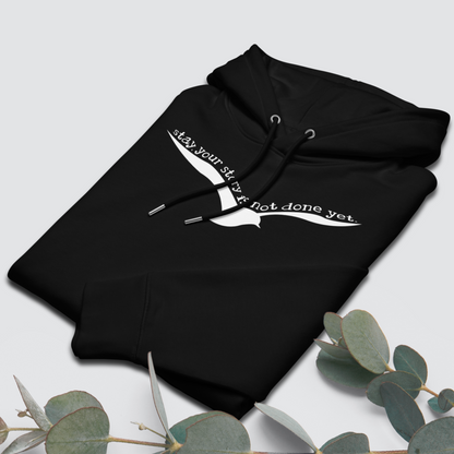 The Power to Keep Going: Motivational "Stay." Premium Eco Hoodie Made of Organic Cotton │ Caccao