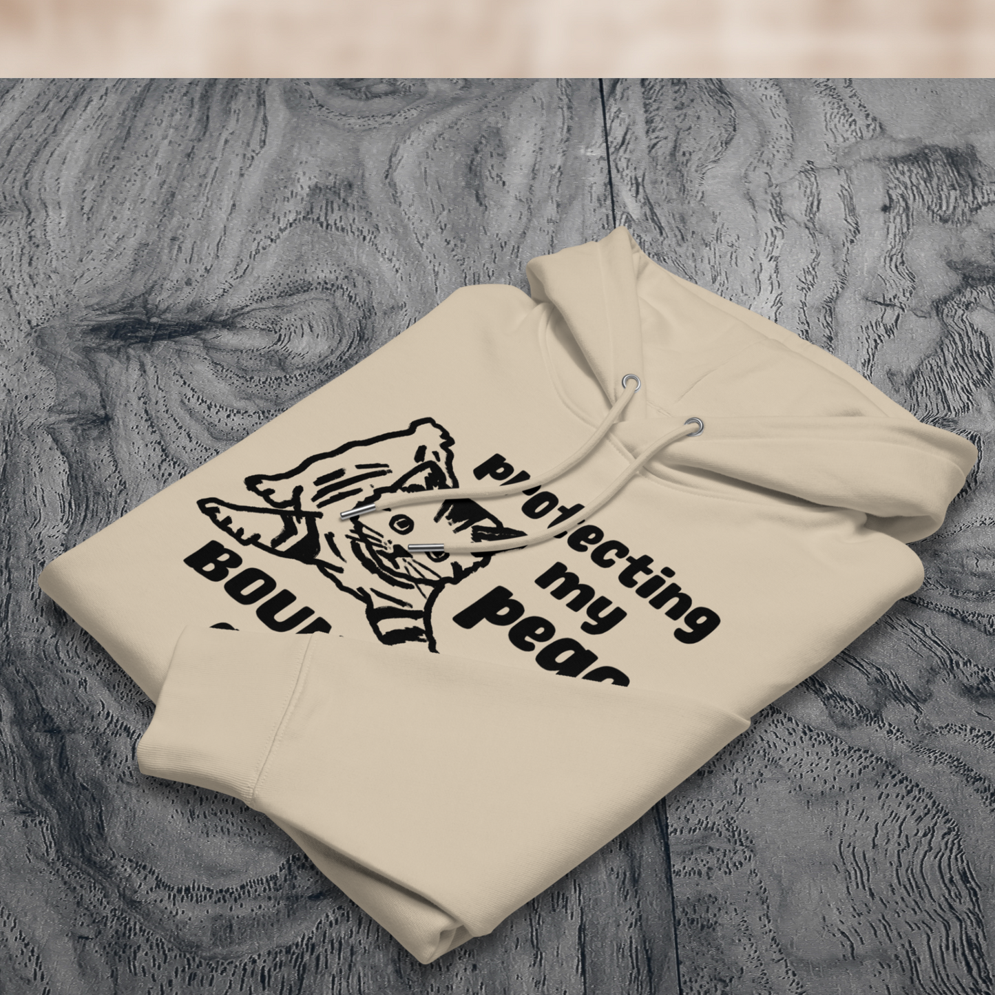 Inner Peace in Style: Mental Hygiene "Boundaries" Hoodie with Cute Kitten Made of Organic Cotton │ Caccao