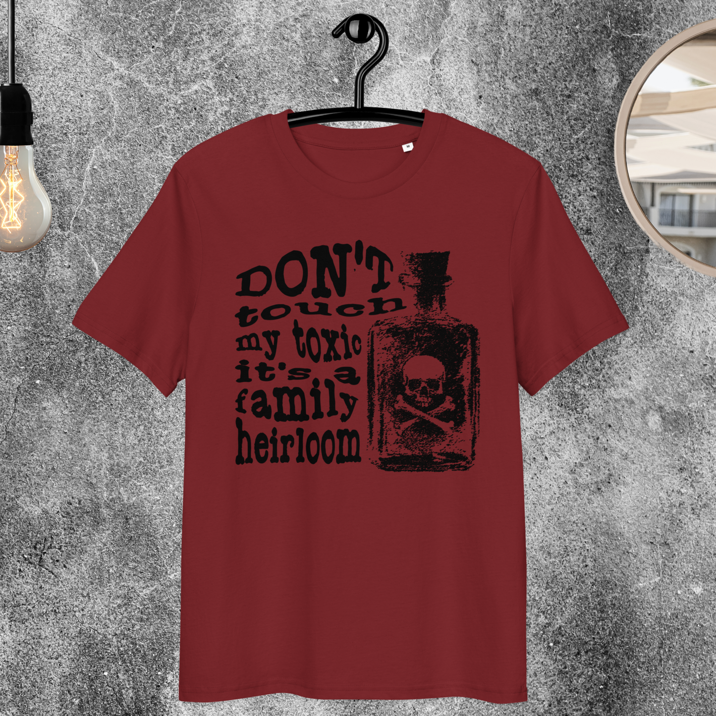 Uni Fair Trade 'Toxic' T-Shirt with the Theme of Black Humor and Hyperbole in Certified Quality⎜Caccao