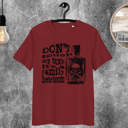Uni Fair Trade 'Toxic' T-Shirt with the Theme of Black Humor and Hyperbole in Certified Quality⎜Caccao
