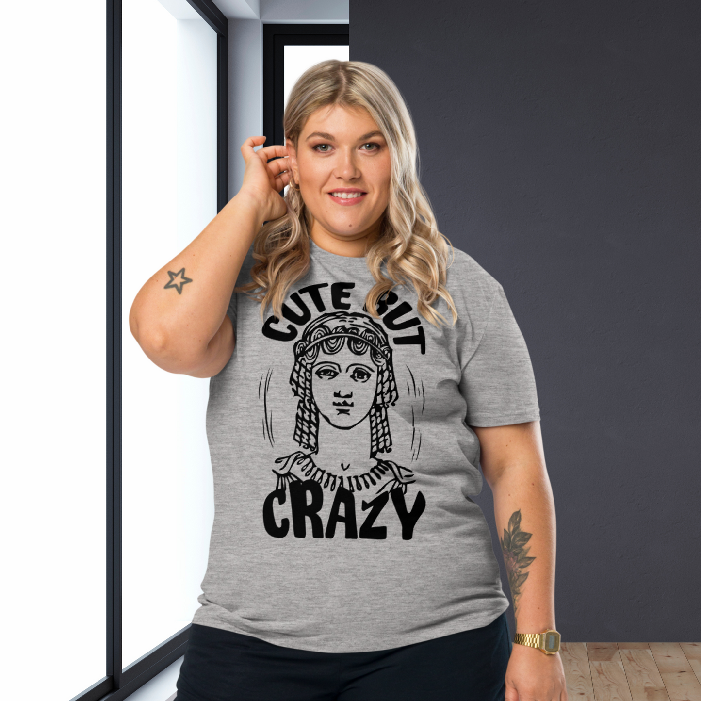 Uni Cotton "Cute but Crazy" Vintage T-Shirt in Fair Trade &amp; Vegan Quality⎜Caccao