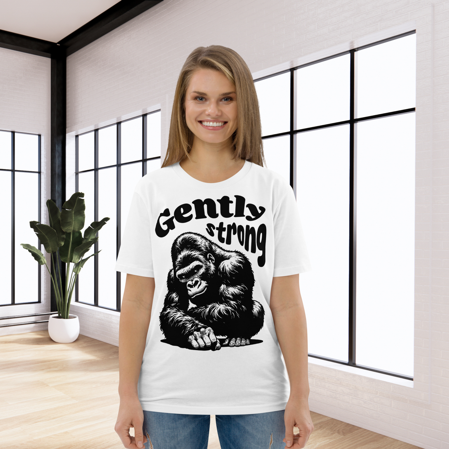 Eco Vegan Fair Trade "Gently Strong" Organic Cotton T-Shirt with Premium Certified Quality │ Caccao