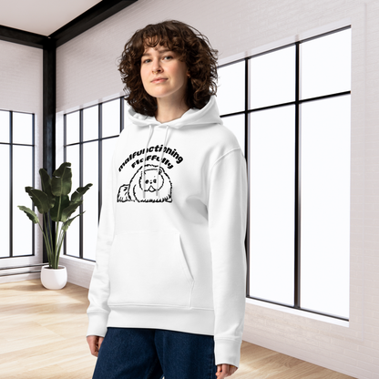 Unisex Oversize Vegan "Flaffully" Organic Cotton Sweatshirt with Funny Persian Cat Motif and Sustainable Message⎜Caccao