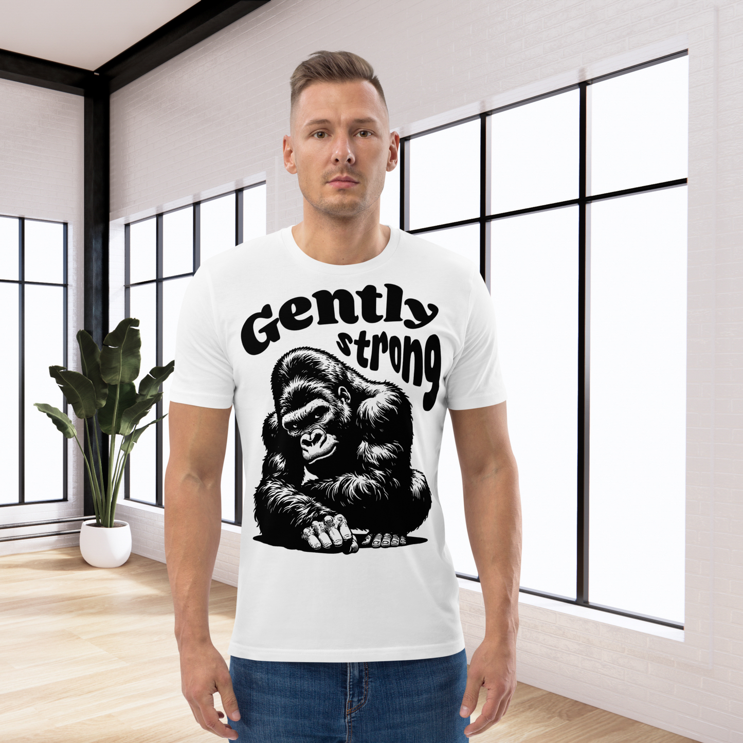 Eco Vegan Fair Trade "Gently Strong" Organic Cotton T-Shirt with Premium Certified Quality │ Caccao