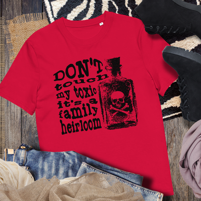 Uni Fair Trade 'Toxic' T-Shirt with the Theme of Black Humor and Hyperbole in Certified Quality⎜Caccao