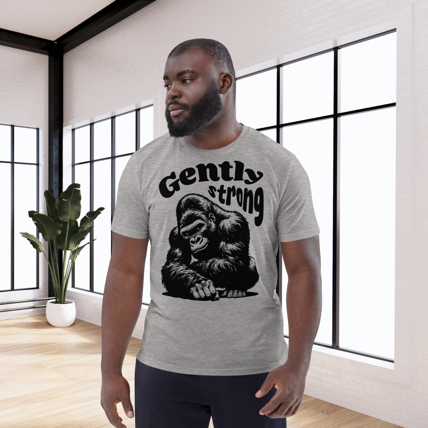 Eco Vegan Fair Trade "Gently Strong" Organic Cotton T-Shirt with Premium Certified Quality │ Caccao