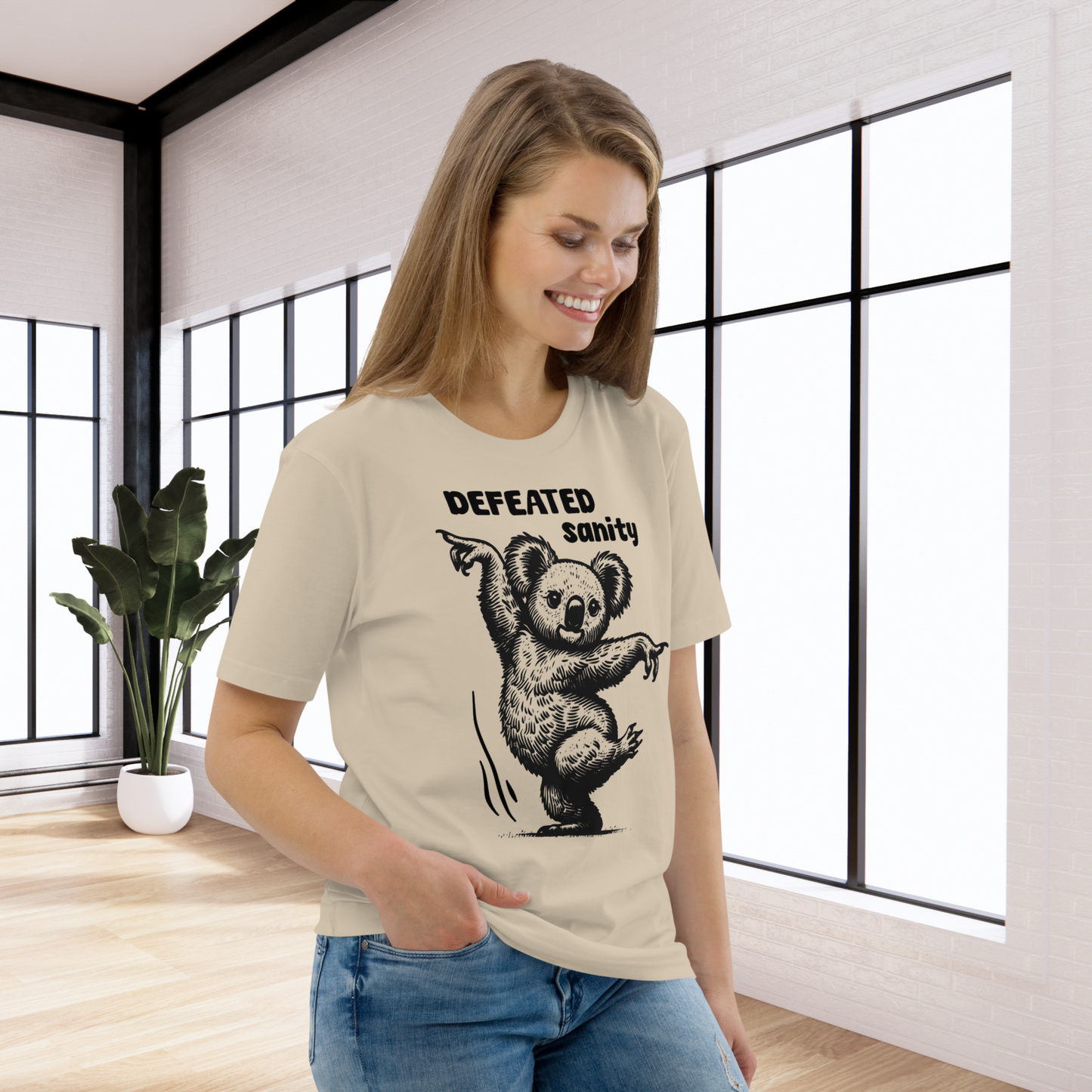 Unisex Organic Cotton "Defeated Sanity" T-Shirt in Premium Certified Quality⎜Caccao