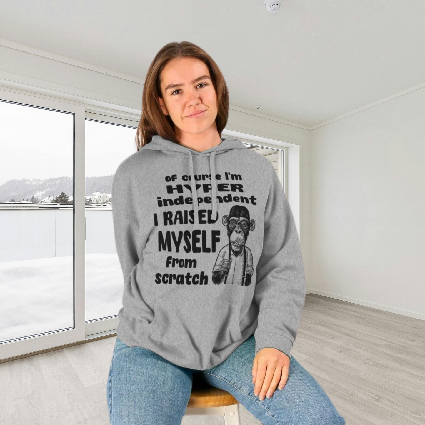 Unisex 100% Cotton 'Family Trauma' Hoodie with Black Humor in Ethical Quality⎜Caccao