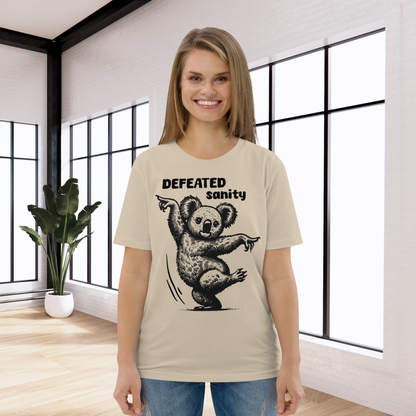 Unisex Organic Cotton "Defeated Sanity" T-Shirt in Premium Certified Quality⎜Caccao