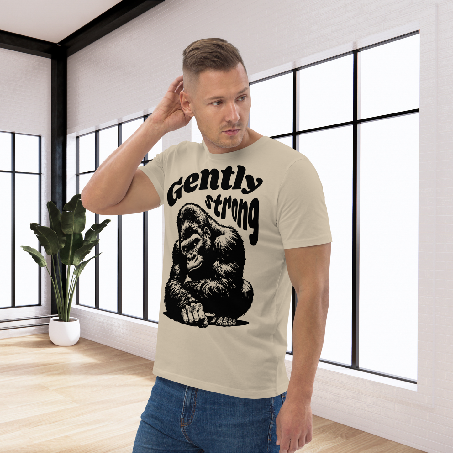 Eco Vegan Fair Trade "Gently Strong" Organic Cotton T-Shirt with Premium Certified Quality │ Caccao
