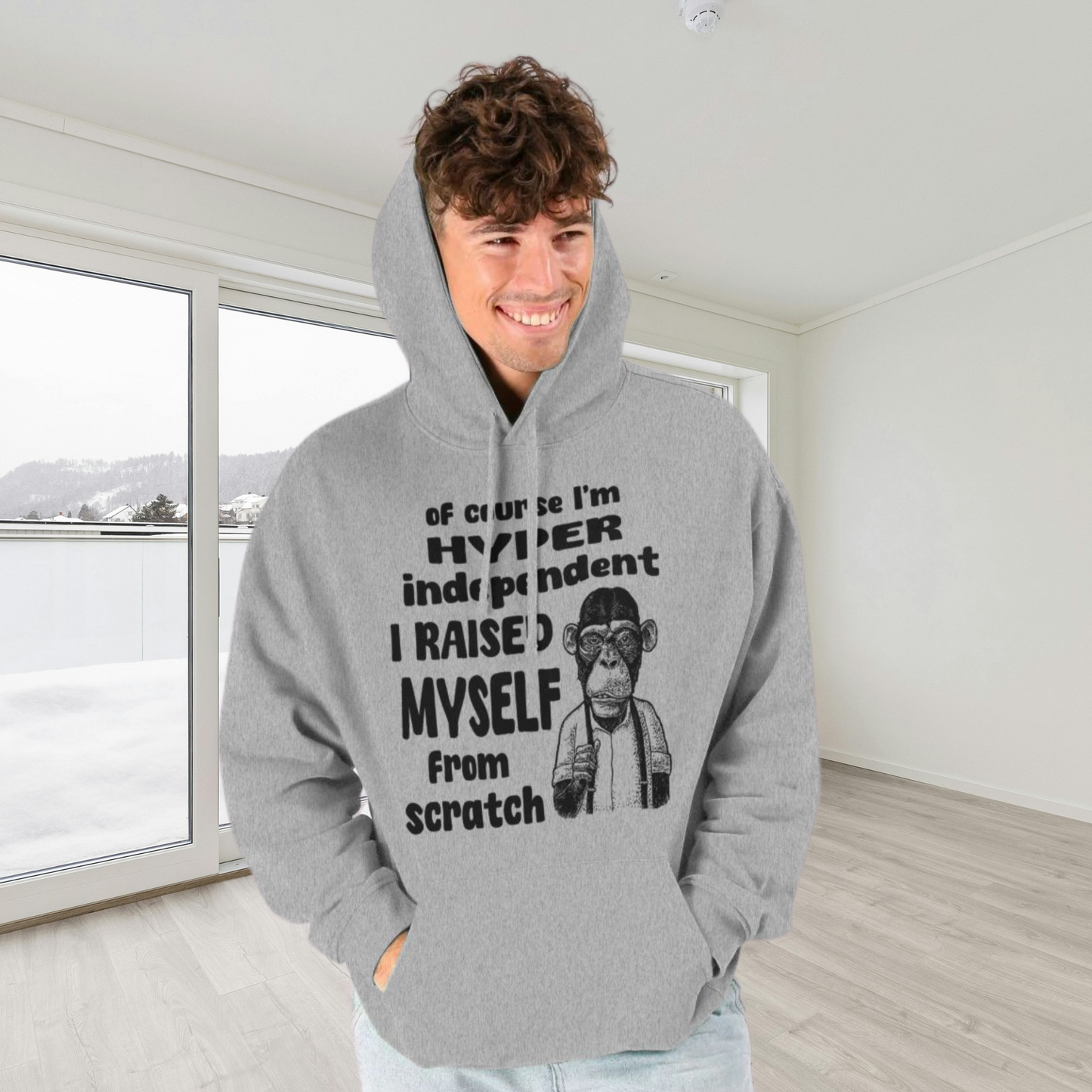 Unisex 100% Cotton 'Family Trauma' Hoodie with Black Humor in Ethical Quality⎜Caccao