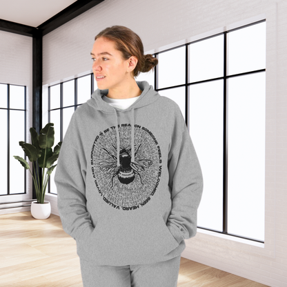 Unisex Ecological Hoodie 'Be the Reason' Organic Cotton Sweatshirt with Bee and Kindness Motif in Top Certified Quality│ Caccao