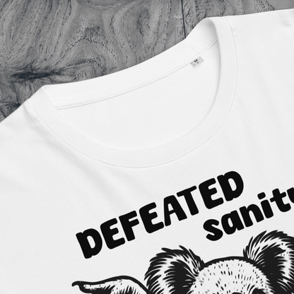Unisex Organic Cotton "Defeated Sanity" T-Shirt in Premium Certified Quality⎜Caccao