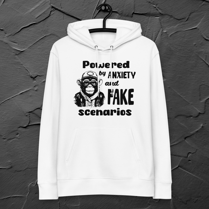 Eco Organic Vegan Monkey Anxiety Hoodie – Funny Design for Stylish Self-Awareness