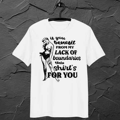 Unisex Sarkastické Vintage 'Boundaries' Tričko z Bio Bavlny ve Veganském, Fair Trade a Slow Fashion Režimu – Pro ty, kdo se Učí Říkat Ne 🙂‍↔️⎜Caccao